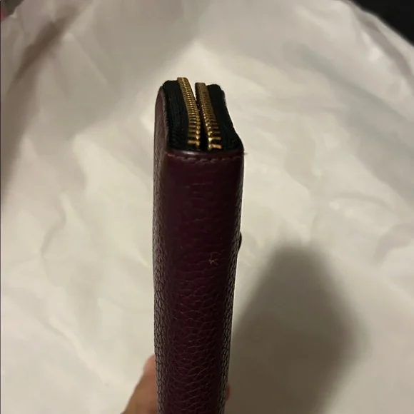 Marc Jacobs Aubergine Leather Wallet with Gold Accents - Picture 8 of 13